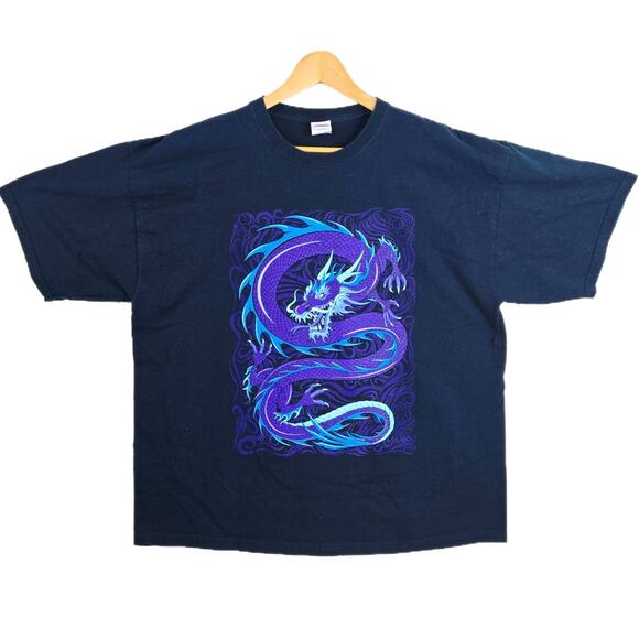Vintage Purple Dragon Tribal Shirt Mens XXL Y2K Grunge Skater Hip Hop - Picture 1 of 8